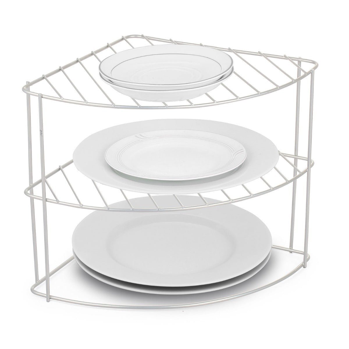 1_3_10.jpg Chrome 2 Layer Corner Shelf- Medium - Image 1