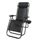 Zero Gravity Foldable Deck Chair Reclining Garden Chair Black