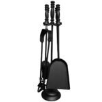 5pc Milan Fireplace Set - Black
