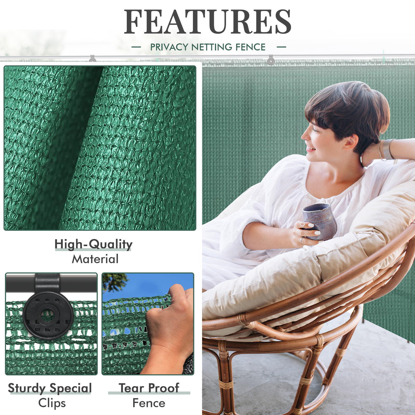 ArtBoard2_ed50cb1b-3706-4660-b2ab-9aa377d41a9e.png Green Fabric Fence 150gsm - 1.8m x 10m - Image 1