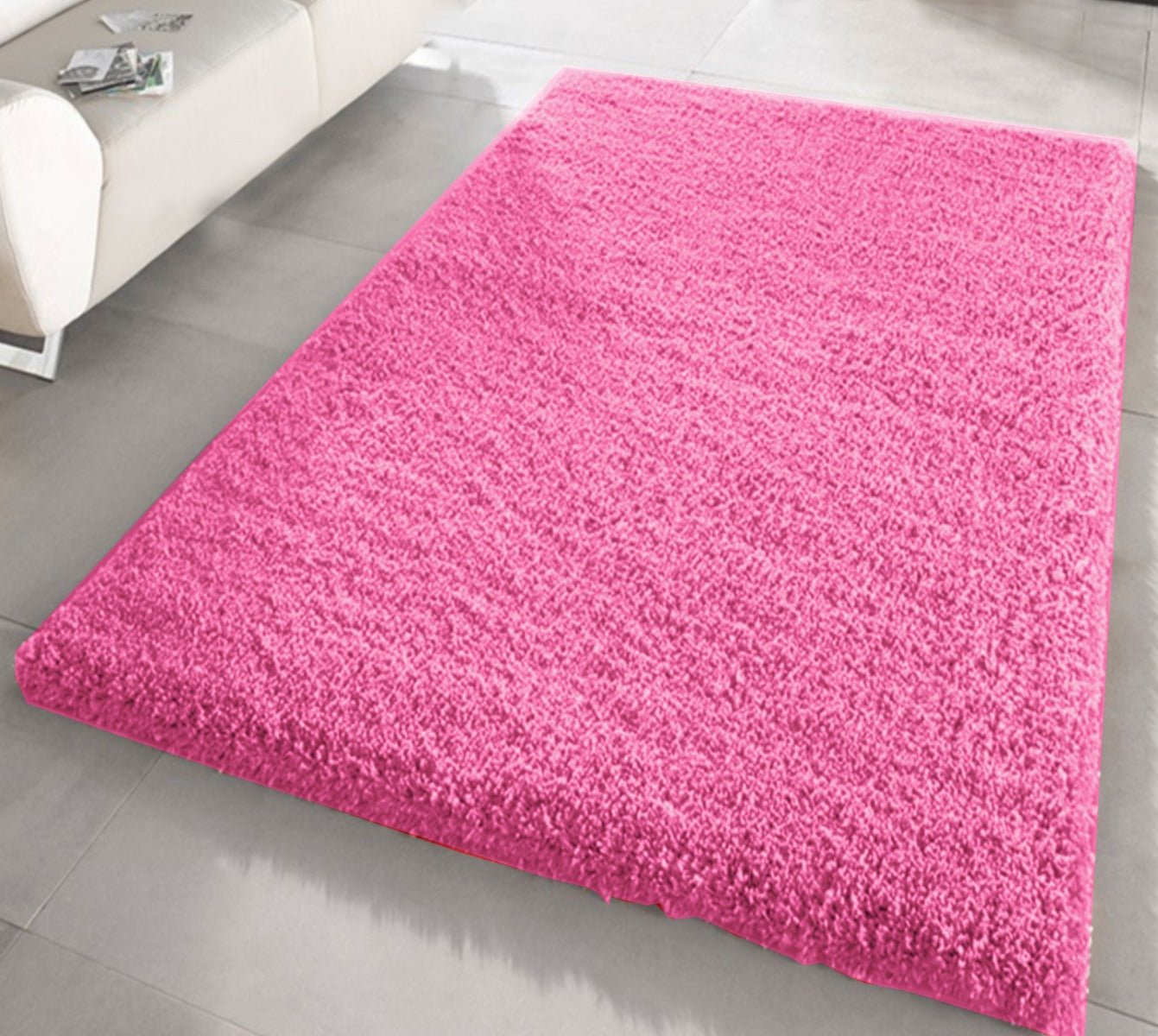 barbie_pink_2.jpg Hot Pink Shaggy Rug 160 x 230cm - Image 1