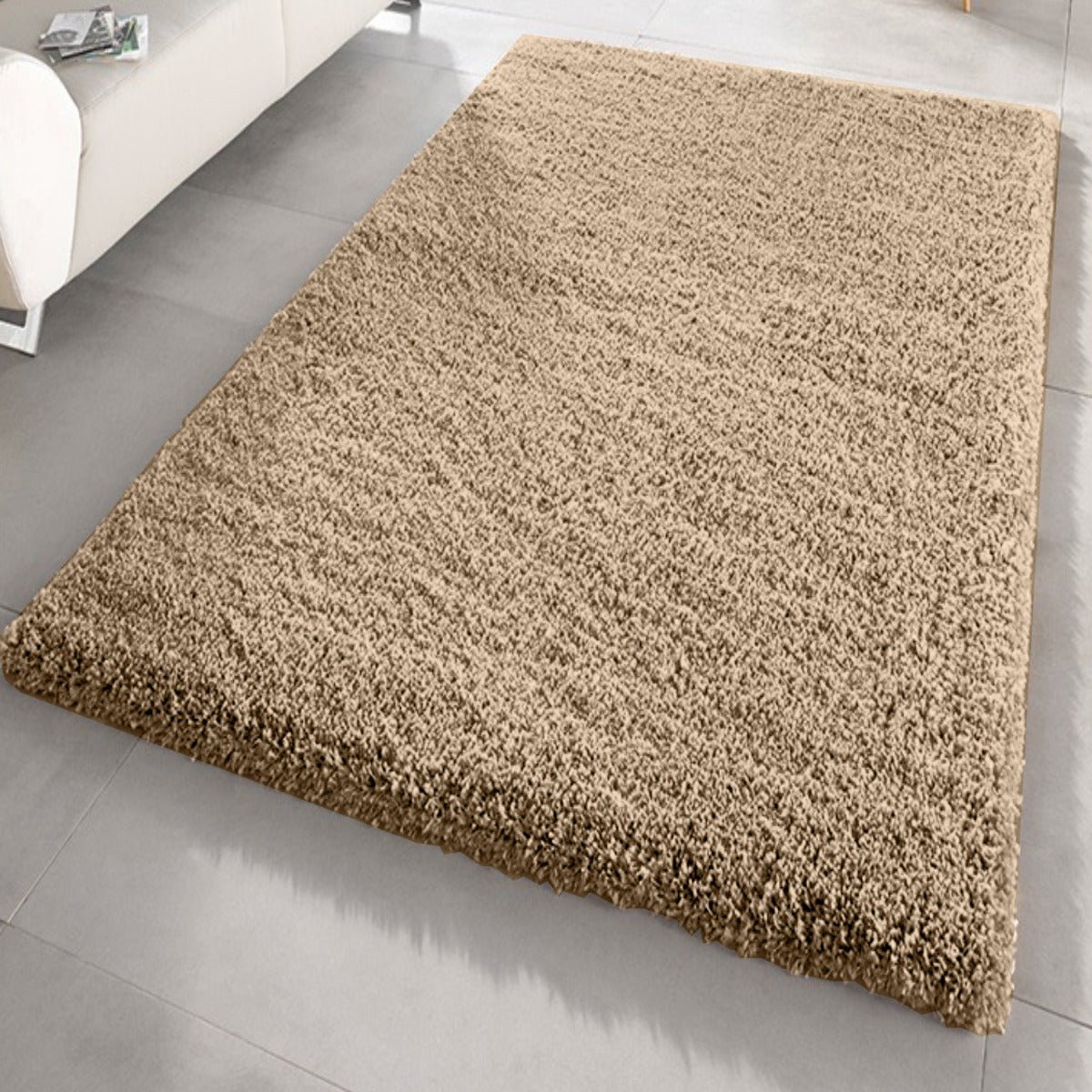 dark_beige_4.jpg Dark Biege Shaggy Rug - 60 x 110cm - Image 1