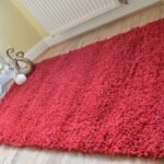 Wine Red Shaggy Rug - 60 x 110cm