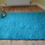 Teal Blue Shaggy Rug - 60 x 110cm