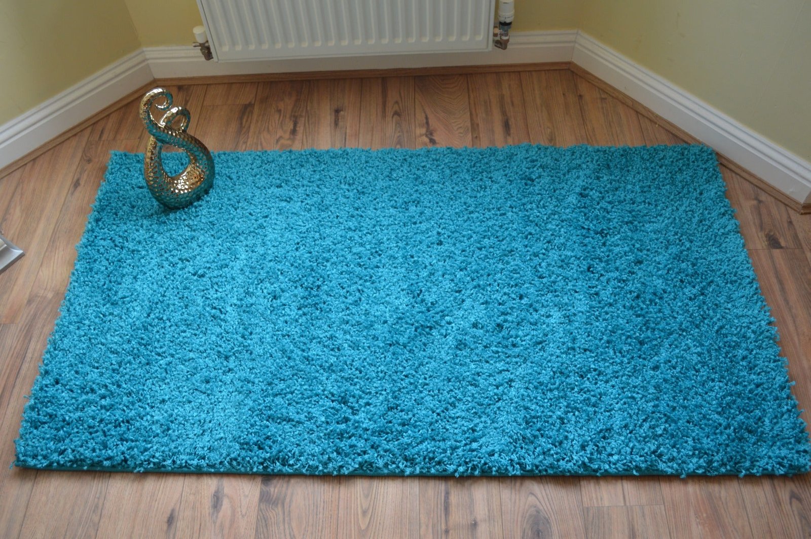 dsc_0843.jpg Teal Blue Shaggy Rug - 60 x 110cm - Image 1