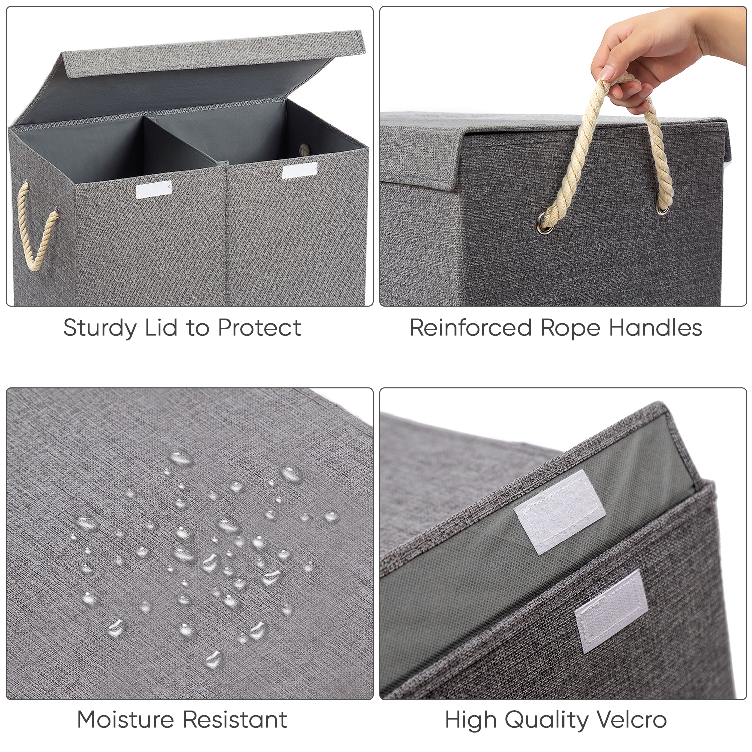 s-l1600_1.png Square 2 Compartment Laundry Basket - Dark Grey - Image 1