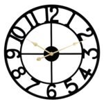 40cm Large Metal Roman Wall Clock Big Numeral Open Face Skeleton