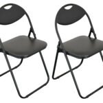 Folding Chair Faux Leather-black si-hh1038