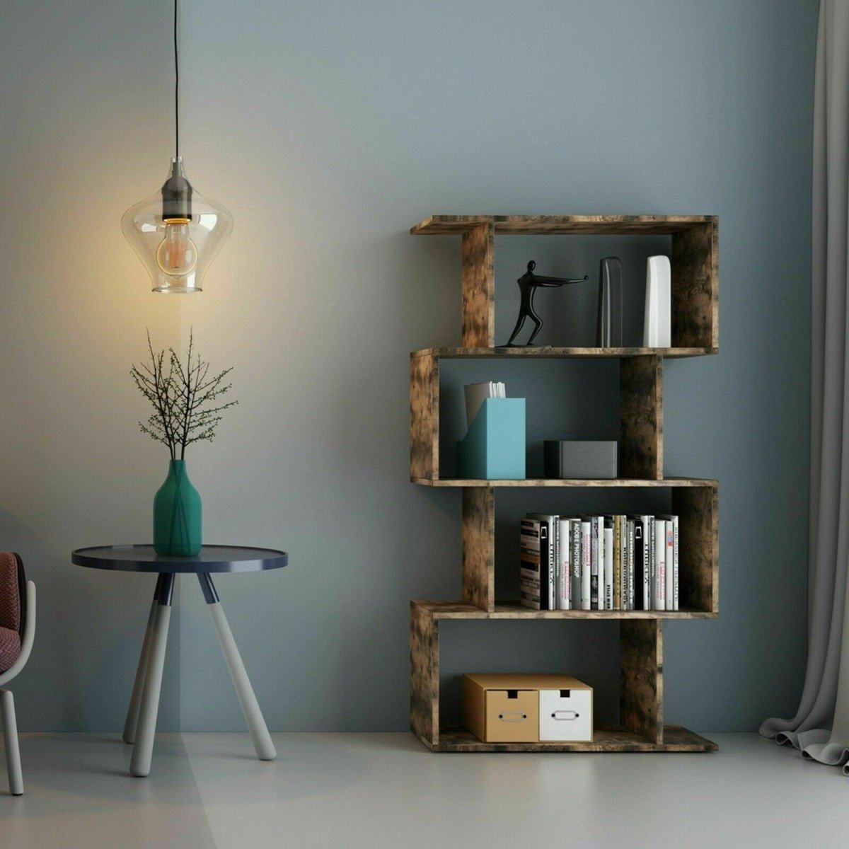 s-l1600_19.jpg 4 Cube Book Shelf -walnut - Image 1