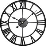 Large Outdoor Garden Wall Clock Big Roman Giant Open Face Metal 47cm