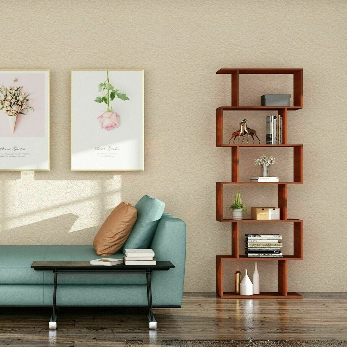 s-l1600_1__12_15.jpg 6 Cube Book Shelf -rustic Brown - Image 1