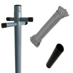 2.4m Washing Prop Line Post Pole Dryer Cloth Line Socket