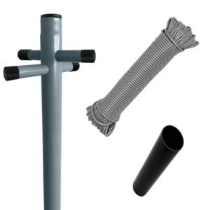 2.4m Washing Prop Line Post Pole Dryer Cloth Line Socket