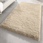 Light Beige Shaggy Rug - 200 x 290cm
