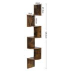 5 Tier Floating Corner Shelf-walnut