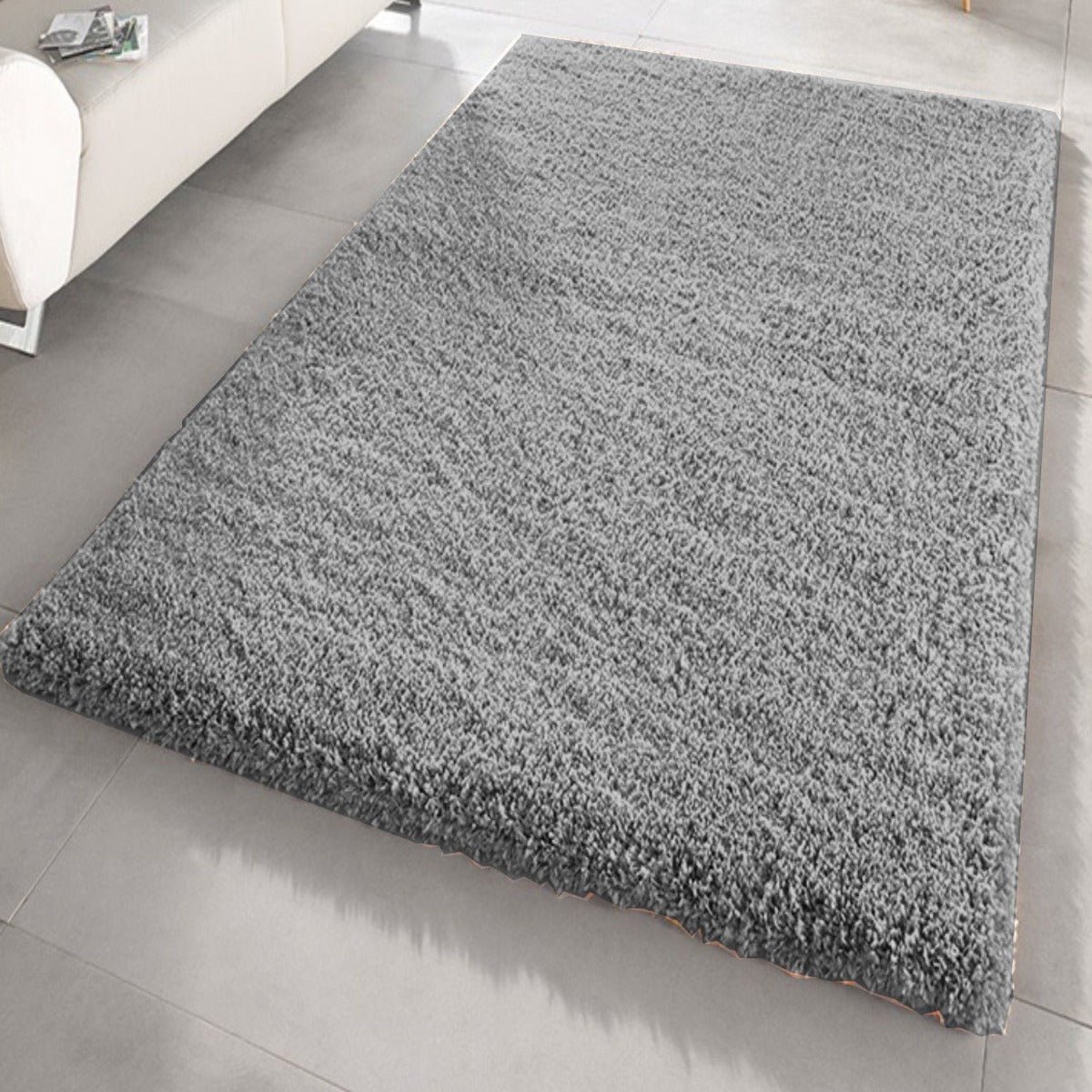 s-l1600_91.jpg Silver Grey Shaggy Rug 200 x 290cm - Image 1