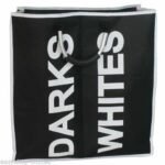 Double Laundry Bag with Metal Handles (black)
