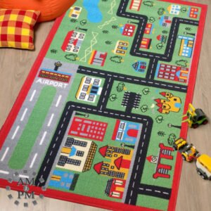 Kids Rug - Green Town 100 x 165 Cm - 100 x 165cm